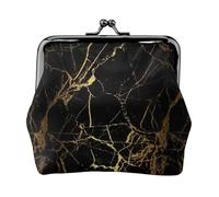 Petit kit de voyage avec impression marbre noir et doré, pochette compacte pour camping, aventures et excursions de pêche, noir, One Size, Art déco