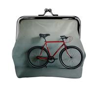 Petit kit de voyage avec motif de vélo rétro, pochette compacte pour camping, aventures et excursions de pêche, noir, One Size, Art déco