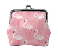 Petit kit de voyage avec motif flamant rose et feuilles de palmier, pochette compacte pour camping, aventures et excursions de pêche, noir, One Size, Art déco