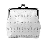 Petit kit de voyage en langue des signes de l'alphabet, pochette compacte pour camping, aventures et excursions de pêche, noir, One Size, Art déco
