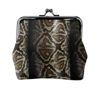 Petit kit de voyage imprimé peau de serpent pochette compacte pour camping, aventures et voyages de pêche, noir, One Size, Art déco