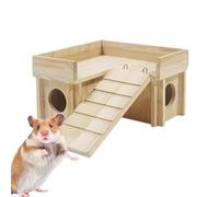 Petit labyrinthe pour hamster en bois de gerbille, durable, respectueux de l'environnement, amusant avec toboggan d'escalade amusant, abri secret Peep pour grenin nain