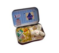 Petit lapin de poche dans des boîtes, panier de Pâques, adoption de lapin mignon avec carotte, mini animal en peluche, cadeau de Pâques pour enfants (kaki)