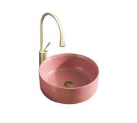 Petit lavabo de salle de bain rond - Lavabo à poser sur le comptoir simple pour la maison Design compact idéal pour les espaces limités