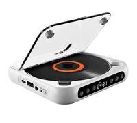Petit Lecteur CD, Lecteur CD Portable avec Écran LED Et Boutons Simples, Bluetooth 5.0 WAV WMV MP3 Pris en Charge, Batterie Rechargeable 2000mAh, Lecteur de Musique pour Voyage Maison Voiture White