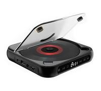 Petit Lecteur CD, Lecteur CD Portable avec Écran LED Et Boutons Simples, Bluetooth 5.0 WAV WMV MP3 Pris en Charge, Batterie Rechargeable 2000mAh, Lecteur de Musique pour Voyage Maison Voiture Black