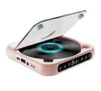 Petit Lecteur CD, Lecteur CD Portable avec Écran LED Et Boutons Simples, Bluetooth 5.0 WAV WMV MP3 Pris en Charge, Batterie Rechargeable 2000mAh, Lecteur de Musique pour Voyage Maison Voiture Pink