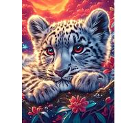 Petit léopard blanc dans une lueur magique 300 Pièces Puzzle Adulte En Carton Rigide Sans Déformation Animal sauvage et animal de compagnie Difficile Moyenne Décoration Murale Loisir Créatif Idée Cade