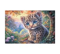 Petit léopard sous Un Arbre avec des Fleurs Roses Puzzles 1000 Pièces pour Adultes Educa Relaxant Décoration Intérieure Artistique Famille Challenge Difficile Assemblage Amusant 1000 PCS