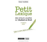 Petit lexique des erreurs usuelles de l'étudiant en droit (2021)
