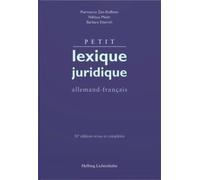 Piermarco Zen-Ruffinen – Petit lexique juridique – allemand-français – Broché