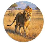 Petit Lion 1000 Piece Puzzle Rond, pour Enfants Adult Jouets De Anti Stress Unique Jigsaw pour La Famille Amis De Qualité Supérieure 1000pcs (67.5x67.5cm)