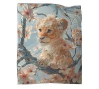 Petit Lion-Sakura Édredon | Couverture De Canapé | Housse De Voyage Douce Et Confortable,60x80inch(150x200cm)