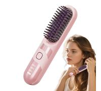 Petit Lisseur Cheveux,Brush Boucleur Pour Usage Domestique - 2 En 1 Brosse Lisseuse Ionique Sans Fil Anti Échaudage Pour Voyage Salon Et Maison