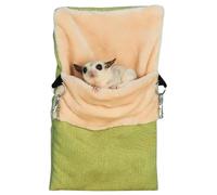 Petit lit à suspendre pour animal de compagnie avec compartiment chaud chauffant pour hamster, rat, sucre, écureuil, furet, cachette, accessoires de cage pour animaux de compagnie (vert, taille M)