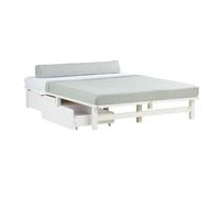 Petit lit double 140x200 matelas 2 tiroirs blanc