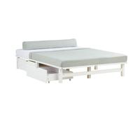 Petit lit double 140x200 matelas 2 tiroirs blanc