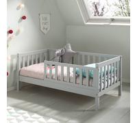Petit Lit Enfant Avec Sommier En Pin Massif Suzon Gris 70X140