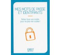 First – Petit livre de : Mes mots de passe et identifiants – Notez tous vos codes