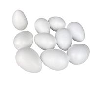 Petit Lot de 10 Oeufs de Poule de 6,7 cm de Haut en polystyrène Plein, densité supérieure, à décorer pour Pâques