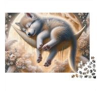 Petit Loup endormi 1000 Pièces Puzzle pour Adultes Qualité Premium Anti-Stress pour Passionnés pour Collectionner Édition Limitée 38x26cm/1000pcs