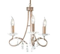 Petit Lustre en Argent Or Ø36cm avec Cristal Lampe Suspendue à Manger