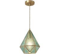 - Petit Lustre en Laiton, personnalité Moderne, Lampe Suspendue Faite à la Main, Lampe Suspendue en Verre polygonale, Lampe Suspendue à tête Unique E27, Lustre Simple