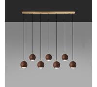 Petit lustre longue ligne en noyer, luminaire en bois, décoration rustique, lampe à bûches, éclairage respectueux de l'environnement, convient pour table à manger, bar, chambre à coucher, chevet,