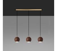 Petit lustre longue ligne en noyer, luminaire en bois, décoration rustique, lampe à bûches, éclairage respectueux de l'environnement, convient pour table à manger, bar, chambre à coucher, chevet,