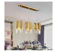 Petit Lustre Rond en Cristal K9 doré Moderne à LED pour Salon, Cuisine, Salle à Manger, Chambre à Coucher, Chevet, éclairage intérieur de Luxe, éclairage Moderne(Gold,3heads Long)