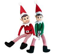 Petit Lutin Coquin, Farceur de Noel, Lot de 2 Lutins de Noël 40cm, Elves Behaving Badly, Poupée Elfie avec Corps Doux et Tête en Vinyle, pour Enfants et Adultes, Cadeaux de Noël