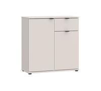 Petit meuble de rangement- buffet - GANYMEDE - 2 portes - 1 tiroir - Sable - 80,1 x 34,1 x 82,3 cm