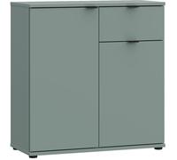 Petit meuble de rangement - Buffet - GANYMEDE - 2 portes - 1 tiroir - Sauge - 80,1 x 34,1 x 82,3 cm