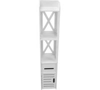 Petit meuble de rangement de salle de bains coin étroit Étagères à papier toilette Slim avec porte à tiroirs