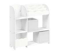 Petit meuble de rangement, pour Livres et Jouets, avec 2 Boîtes de Rangement, pour Salle de Jeux, Chambre d’Enfants, Blanc Nuage