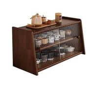 Petit Meuble de Rangement pour Plan de Travail de Cuisine, Pratique et Stable, Buffet de Cuisine avec Portes coulissantes, Organisateur de comptoir pour Cuisine, Maison et Salon.(Brun,60x29x34cm)