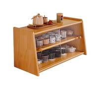 Petit Meuble de Rangement pour Plan de Travail de Cuisine, Pratique et Stable, Buffet de Cuisine avec Portes coulissantes, Organisateur de comptoir pour Cuisine, Maison et Salon.(Natural,60x29x34cm)