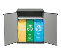 Petit meuble pour tri sélectif - Mongardi - 7818C04 - Mat - Plastique - Résine - Gris - Industriel - Loft