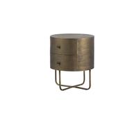Petit meuble rond métal laiton antique GLOSSY