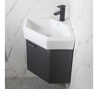 Petit meuble sous-vasque d'angle avec lavabo for vestiaire salle de bain mural(Grey,43cm/16.92in)