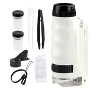 Petit microscope pour , microscope manuel pour | Microscope manuel pour avec grossissement 250x - Avec lumière LED - Jouet de puzzle scientifique pour les excursions en plein