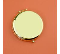 Petit Miroir De Maquillage Double Face,Rond Et Pliable,Portable,Or Rose,Simple,Pour Hommes Et Femmes,Mini Miroir De Poche,1 Pièce.Golden Color.
