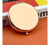 Petit Miroir De Maquillage Double Face,Rond Et Pliable,Portable,Or Rose,Simple,Pour Hommes Et Femmes,Mini Miroir De Poche,1 Pièce.Rose Golden Color.