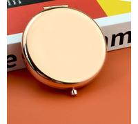 Petit Miroir De Maquillage Double Face,Rond Et Pliable,Portable,Or Rose,Simple,Pour Hommes Et Femmes,Mini Miroir De Poche,1 Pièce.Rose Golden Color.