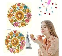 Petit miroir de maquillage pliable en forme de fleurs