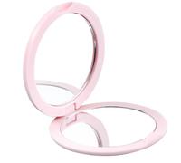 Petit Miroir De Poche Compact Pliable Sur 2 Côtés,Cosmétique Personnalisé,Effet Lumineux,Mini Miroir De Voyage Ovale Pour Femmes.Pink