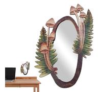 Petit miroir mural décoratif avec miroir | Miroir mural créatif en bois vintage | Décoration murale ancienne intéressante avec motif botanique