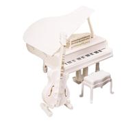 Petit Modèle Piano - Accessoires Tabouret Jouet, Modèle Instrument | Exquise Décoration Maison Miniature pour Anniversaire Pâques Offrant Une Réplique Musicale Élégante pour Votre Collection.