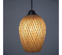 Petit Moderne rotin, Suspension en Bambou, Art tissé la Main, Bouche vis E27 pour Restaurant, Lampe Lanterne de Chambre à Coucher