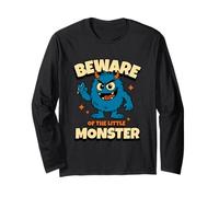 Petit Monstre Bleu Alerte Bébé Tout-Petits Enfant Chaos Manche Longue